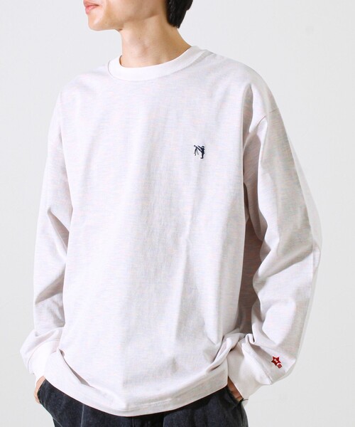 GLOSTER(グロスター)の「【夏の大ヒットが秋仕様で登場】【BOY刺繍】裏グラデーション 天竺ロンT(Tシャツ/カットソー・メンズ・ホワイト/ブラック/パープル・S/M/L)」の1枚目の写真
