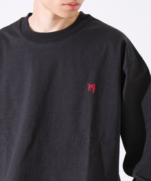 GLOSTER(グロスター)の「【夏の大ヒットが秋仕様で登場】【BOY刺繍】裏グラデーション 天竺ロンT(Tシャツ/カットソー・メンズ・ホワイト/ブラック/パープル・S/M/L)」の2枚目の写真