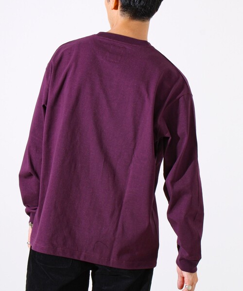 GLOSTER(グロスター)の「【夏の大ヒットが秋仕様で登場】【BOY刺繍】裏グラデーション 天竺ロンT(Tシャツ/カットソー・メンズ・ホワイト/ブラック/パープル・S/M/L)」の7枚目の写真