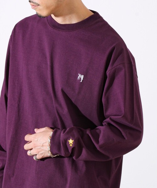 GLOSTER(グロスター)の「【夏の大ヒットが秋仕様で登場】【BOY刺繍】裏グラデーション 天竺ロンT(Tシャツ/カットソー・メンズ・ホワイト/ブラック/パープル・S/M/L)」の10枚目の写真