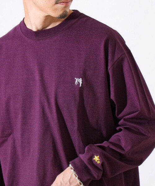 GLOSTER(グロスター)の「【夏の大ヒットが秋仕様で登場】【BOY刺繍】裏グラデーション 天竺ロンT(Tシャツ/カットソー・メンズ・ホワイト/ブラック/パープル・S/M/L)」の11枚目の写真