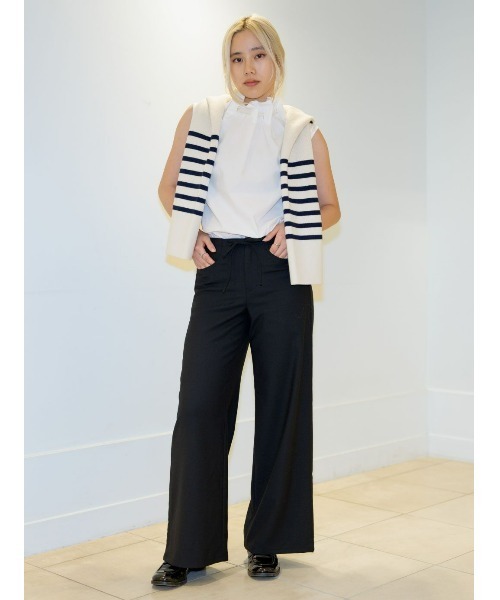 Banana Republic（バナナリパブリック）の「コットンシルク フレアスリーブ カーディガン（カーディガン/ボレロ・レディース・ブラック/ネイビー/ホワイト×ネイビー・M/S/XS/L）」の8枚目の写真