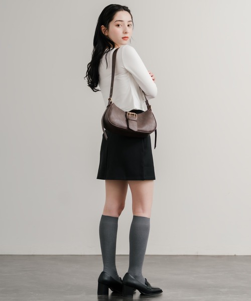 Rocky Monroe(ロッキーモンロー)の「インパン付き台形ミニスカート(スカート・レディース・ブラック/チャコール・M/L)」の4枚目の写真