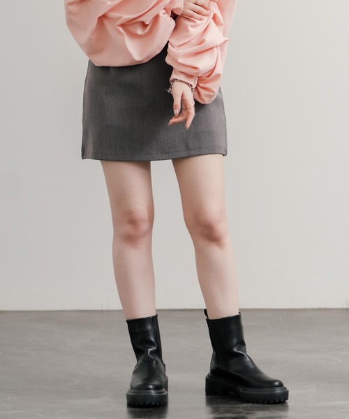 Rocky Monroe(ロッキーモンロー)の「インパン付き台形ミニスカート(スカート・レディース・ブラック/チャコール・M/L)」の11枚目の写真