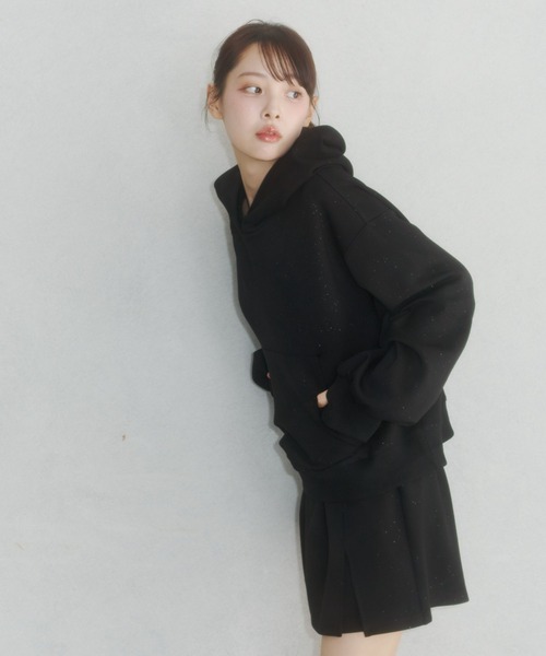 Lallana(ララーナ)の「Lame coco short sweatpants/ラメココショートスウェットパンツ(スカート・レディース・グレー/ブラック・FREE/SMALL)」の18枚目の写真