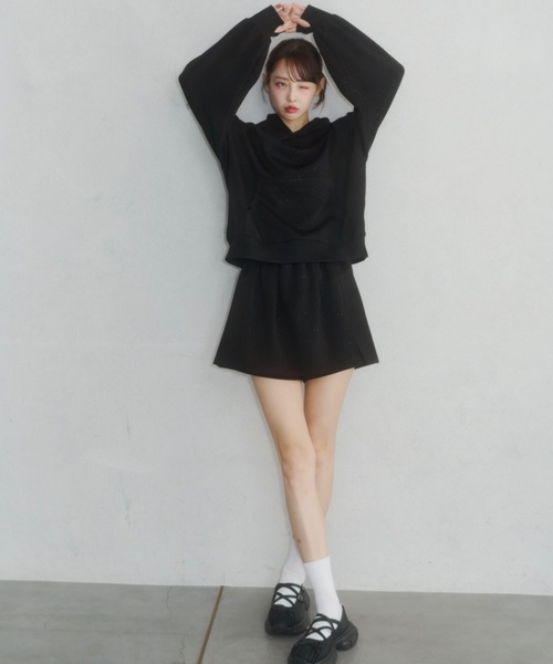 Lallana(ララーナ)の「Lame coco short sweatpants/ラメココショートスウェットパンツ(スカート・レディース・グレー/ブラック・FREE/SMALL)」の14枚目の写真