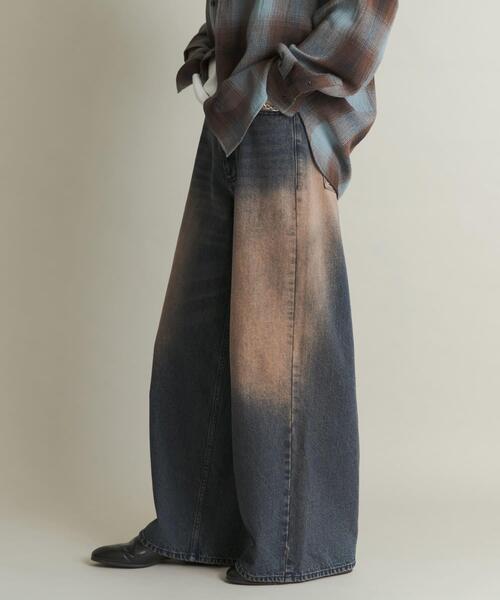 SENSE OF PLACE by URBAN RESEARCH（センスオブプレイスバイアーバンリサーチ）の「ヴィンテージライクデニムワイドパンツ（デニムパンツ・メンズ・ブラック/ネイビー/インディゴブルー・MEDIUM/LARGE）」の3枚目の写真