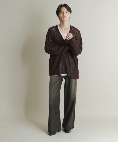 SENSE OF PLACE by URBAN RESEARCH（センスオブプレイスバイアーバンリサーチ）の「ヴィンテージライクデニムワイドパンツ（デニムパンツ・メンズ・ブラック/ネイビー/インディゴブルー・MEDIUM/LARGE）」の6枚目の写真