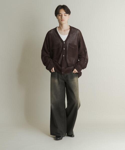 SENSE OF PLACE by URBAN RESEARCH（センスオブプレイスバイアーバンリサーチ）の「ヴィンテージライクデニムワイドパンツ（デニムパンツ・メンズ・ブラック/ネイビー/インディゴブルー・MEDIUM/LARGE）」の7枚目の写真