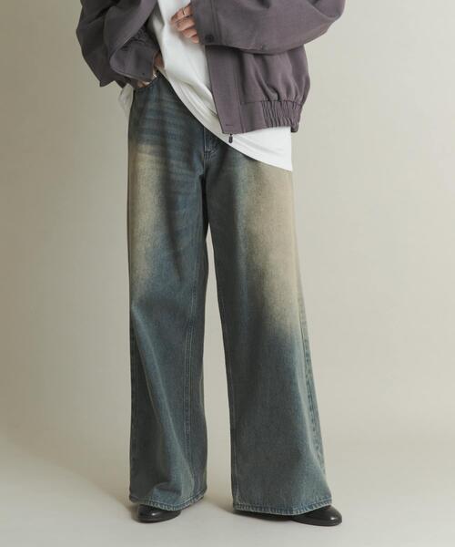 SENSE OF PLACE by URBAN RESEARCH（センスオブプレイスバイアーバンリサーチ）の「ヴィンテージライクデニムワイドパンツ（デニムパンツ・メンズ・ブラック/ネイビー/インディゴブルー・MEDIUM/LARGE）」の14枚目の写真
