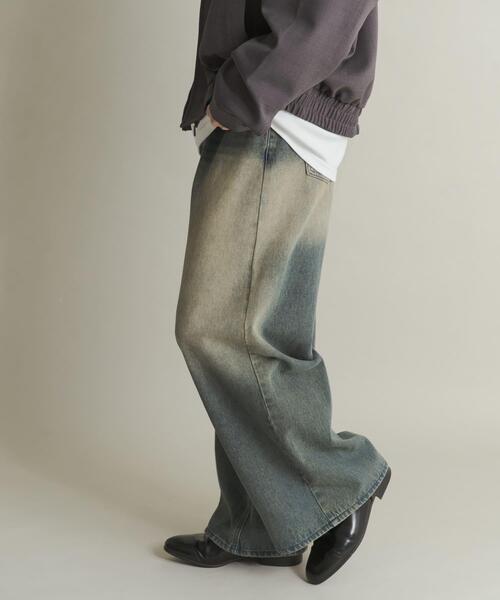 SENSE OF PLACE by URBAN RESEARCH（センスオブプレイスバイアーバンリサーチ）の「ヴィンテージライクデニムワイドパンツ（デニムパンツ・メンズ・ブラック/ネイビー/インディゴブルー・MEDIUM/LARGE）」の16枚目の写真