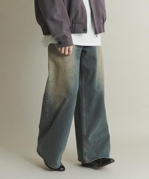 SENSE OF PLACE by URBAN RESEARCH（センスオブプレイスバイアーバンリサーチ）の「ヴィンテージライクデニムワイドパンツ（デニムパンツ・メンズ・ブラック/ネイビー/インディゴブルー・MEDIUM/LARGE）」の17枚目の写真