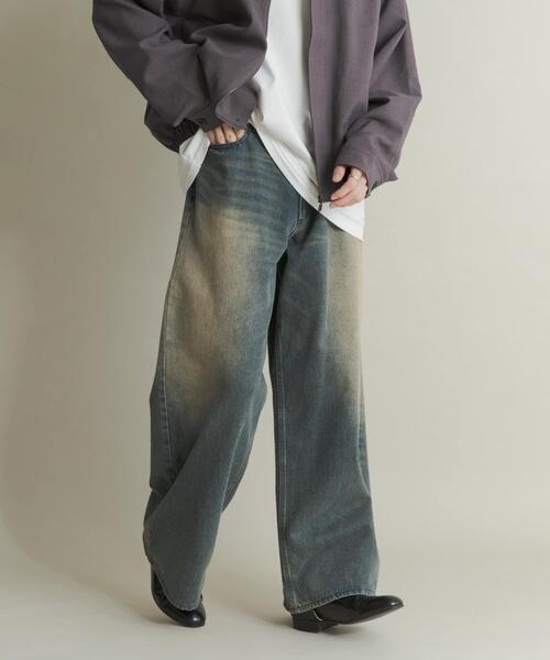 SENSE OF PLACE by URBAN RESEARCH（センスオブプレイスバイアーバンリサーチ）の「ヴィンテージライクデニムワイドパンツ（デニムパンツ・メンズ・ブラック/ネイビー/インディゴブルー・MEDIUM/LARGE）」の18枚目の写真