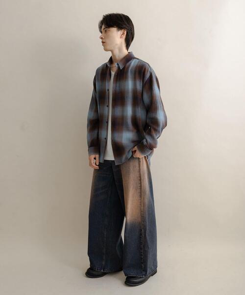 people sense ネイビーワイドジーンズ Audience ベイカーパンツ ジーンズ アップスケープ