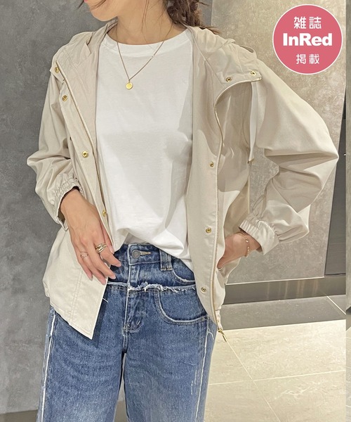 momo⭐️新品タグ付　IENA ライト　ナイロン　フーデッド 38 雑誌InRed11月号掲載】ピケライトマウンテンパーカ（ブルゾン）｜ikka