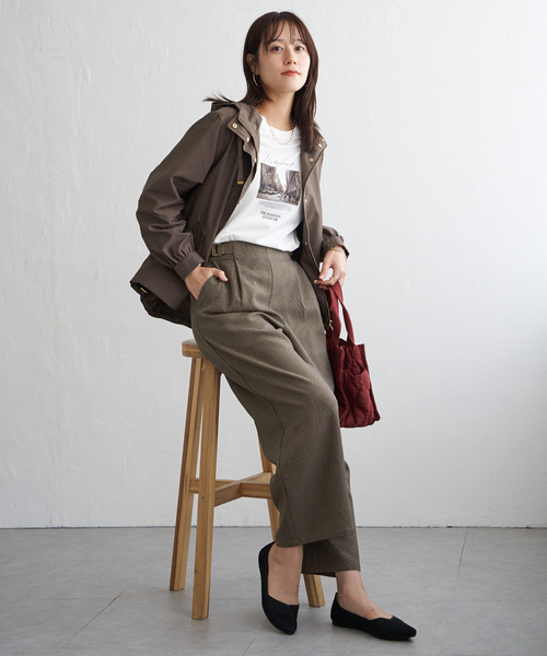 ikka（イッカ）の「【雑誌InRed11月号掲載】ピケライトマウンテンパーカ（ブルゾン・レディース・チャコールグレー/ブラウン/クリアグリーン/ライトベージュ・M/L/S）」の12枚目の写真