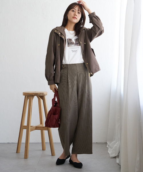 ikka（イッカ）の「【雑誌InRed11月号掲載】ピケライトマウンテンパーカ（ブルゾン・レディース・チャコールグレー/ブラウン/クリアグリーン/ライトベージュ・M/L/S）」の13枚目の写真