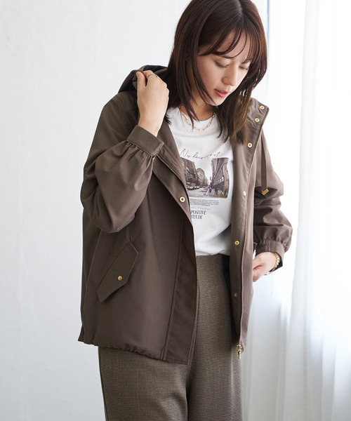 ikka（イッカ）の「【雑誌InRed11月号掲載】ピケライトマウンテンパーカ（ブルゾン・レディース・チャコールグレー/ブラウン/クリアグリーン/ライトベージュ・M/L/S）」の10枚目の写真