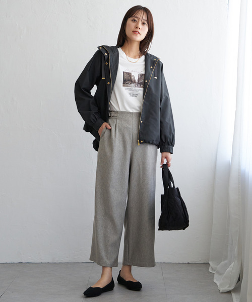 ikka（イッカ）の「【雑誌InRed11月号掲載】ピケライトマウンテンパーカ（ブルゾン・レディース・チャコールグレー/ブラウン/クリアグリーン/ライトベージュ・M/L/S）」の5枚目の写真