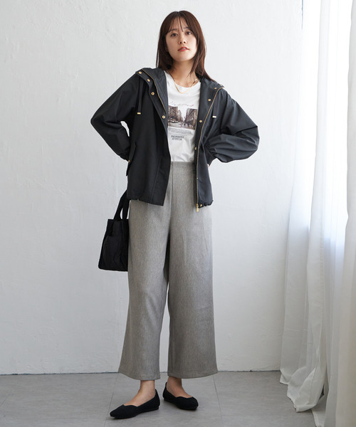 ikka（イッカ）の「【雑誌InRed11月号掲載】ピケライトマウンテンパーカ（ブルゾン・レディース・チャコールグレー/ブラウン/クリアグリーン/ライトベージュ・M/L/S）」の6枚目の写真