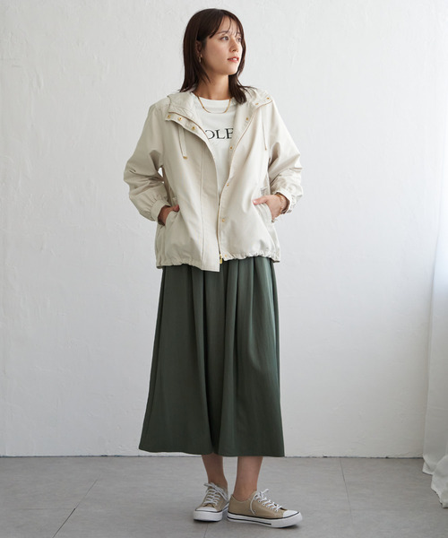 ikka（イッカ）の「【雑誌InRed11月号掲載】ピケライトマウンテンパーカ（ブルゾン・レディース・チャコールグレー/ブラウン/クリアグリーン/ライトベージュ・M/L/S）」の14枚目の写真