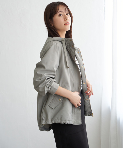 ikka（イッカ）の「【雑誌InRed11月号掲載】ピケライトマウンテンパーカ（ブルゾン・レディース・チャコールグレー/ブラウン/クリアグリーン/ライトベージュ・M/L/S）」の20枚目の写真