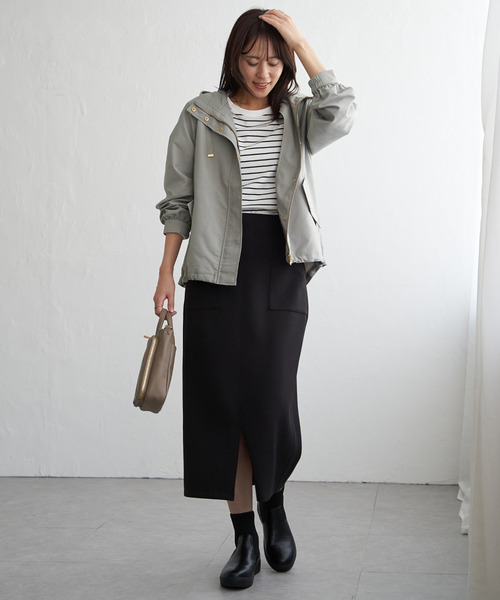 ikka（イッカ）の「【雑誌InRed11月号掲載】ピケライトマウンテンパーカ（ブルゾン・レディース・チャコールグレー/ブラウン/クリアグリーン/ライトベージュ・M/L/S）」の18枚目の写真