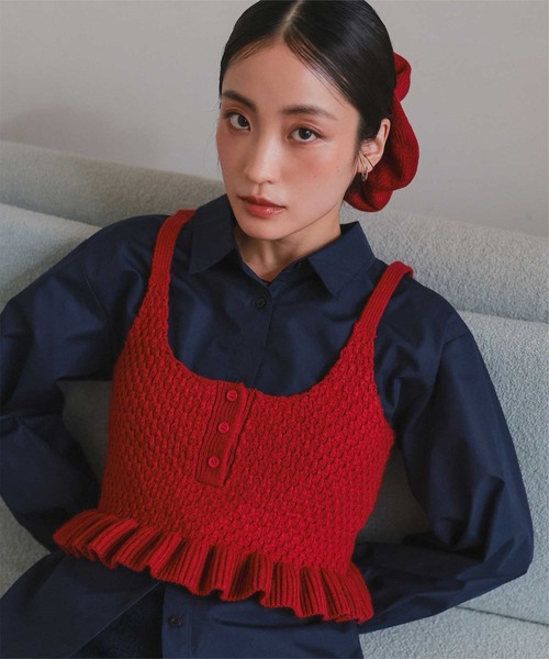 shishikui 【Ｆ】ニットキャミ レッド リブ shishikui 【F】ニットキャミ レッド リブ knit cami S / RED – SHISHIKUI
