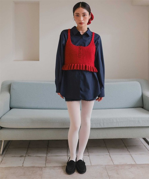miette(ミエット)の「シュシュ付きニットキャミビスチェ(ニット/セーター・レディース・レッド/チャコール/ライトブルー・M/S/L)」の11枚目の写真