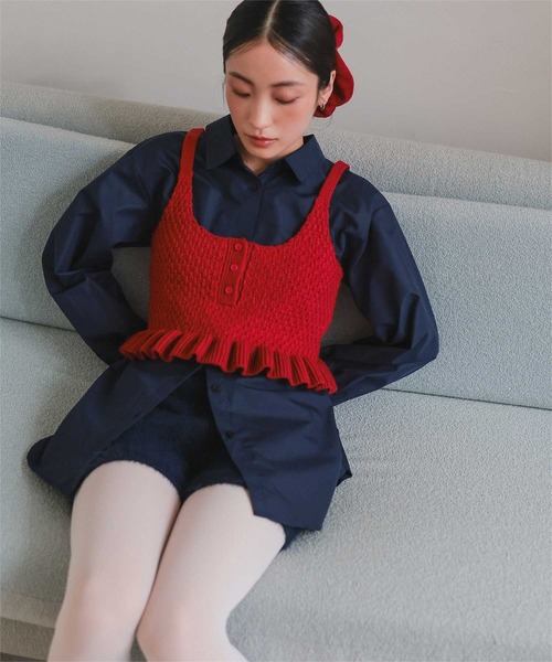 miette(ミエット)の「シュシュ付きニットキャミビスチェ(ニット/セーター・レディース・レッド/チャコール/ライトブルー・M/S/L)」の15枚目の写真