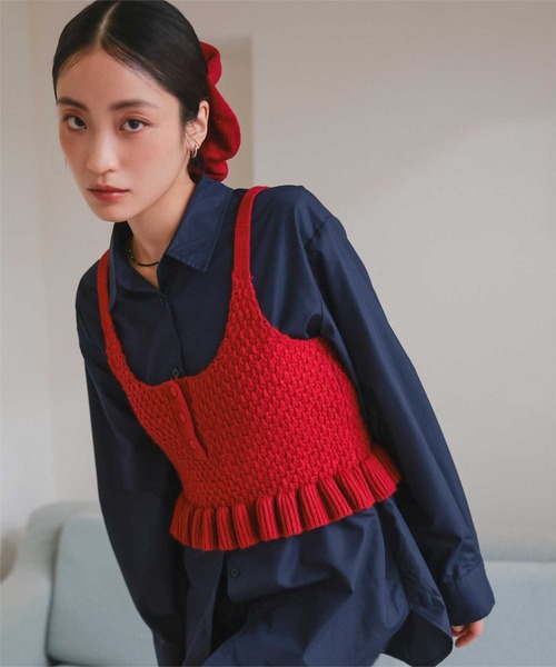 miette(ミエット)の「シュシュ付きニットキャミビスチェ(ニット/セーター・レディース・レッド/チャコール/ライトブルー・M/S/L)」の17枚目の写真