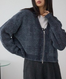 AZUL by moussy | WZIPベロアラメモールカーデ(カーディガン/ボレロ)