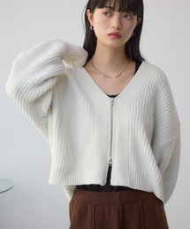 AZUL by moussy | WZIPベロアラメモールカーデ(カーディガン/ボレロ)