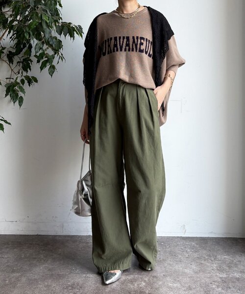 DouDou（ドゥドゥ）の「タックトラウザーパンツ（その他パンツ・レディース・ベージュ/カーキ・36/38）」の20枚目の写真