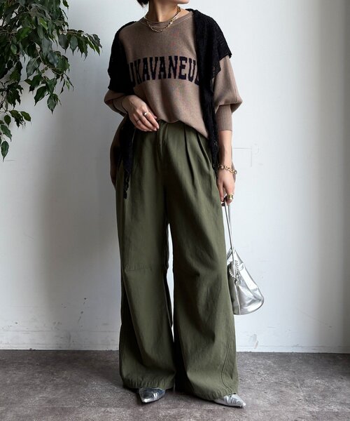 DouDou（ドゥドゥ）の「タックトラウザーパンツ（その他パンツ・レディース・ベージュ/カーキ・36/38）」の17枚目の写真