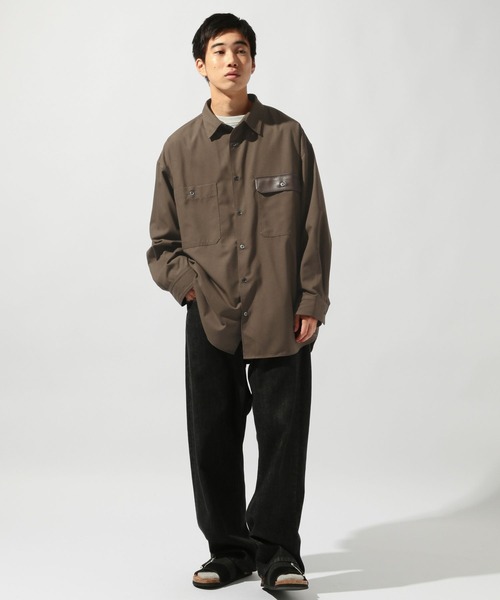 niko and...（ニコアンド）の「ワイドスリーブオーバーシャツ（シャツ/ブラウス・メンズ・ブラック/ライトブラウン・LARGE/MEDIUM）」の20枚目の写真