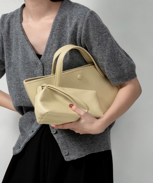 lawgy（ラウジー）の「2way landscape pouch set bag / 2wayランドスケープポーチセットバッグ（ショルダーバッグ・レディース・クリーム/キャメル/ブラック・FREE）」の5枚目の写真