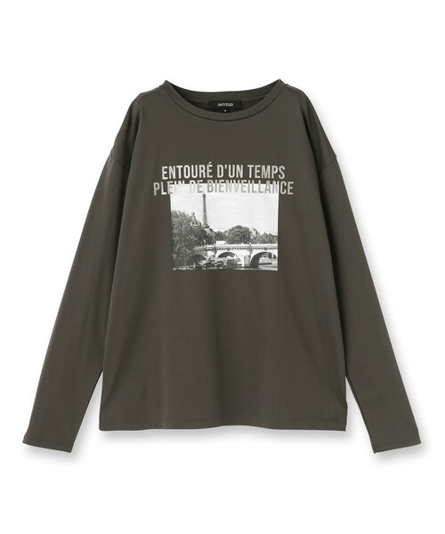 UNTITLED（アンタイトル）の「【洗える/コットン100%】グラフィックロンT（Tシャツ/カットソー・レディース・ホワイト系3/チャコール・00/04/50/48/44/02）」の3枚目の写真