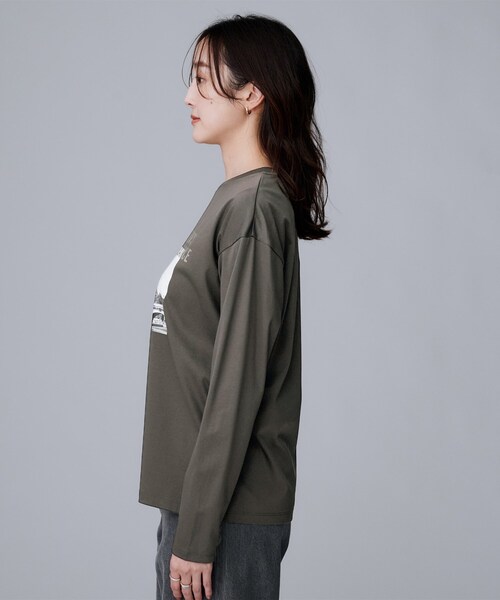 UNTITLED（アンタイトル）の「【洗える/コットン100%】グラフィックロンT（Tシャツ/カットソー・レディース・ホワイト系3/チャコール・00/04/50/48/44/02）」の13枚目の写真