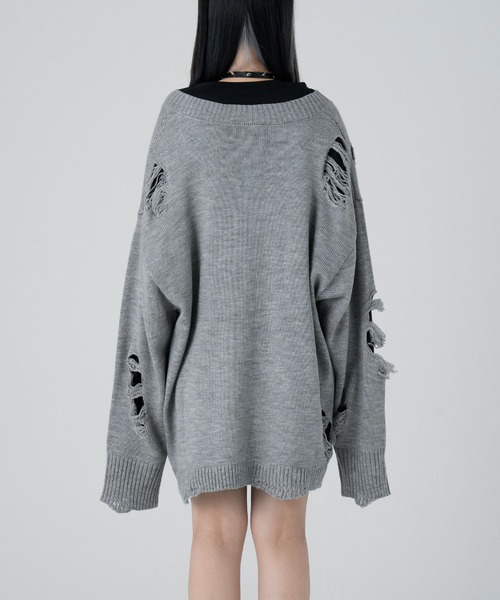 メタルロゴダメージニット（ニット/セーター）｜LAZYSLAY（レイジー