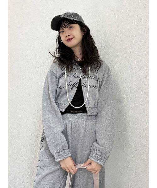 jouetie（ジュエティ）の「ラメクロップドZIPフーディー【セットアップ対応】ジップパーカー（パーカー・レディース・グレー/ピンク・MEDIUM）」の22枚目の写真