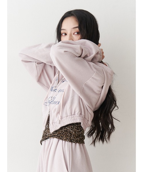 セール】ラメクロップドZIPフーディー【セットアップ対応】ジップ