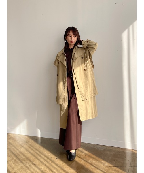 STRATA(エストラータ)の「ジレレイヤードライトコート 【低身長・小柄女性】(その他アウター・レディース・ベージュ/ネイビー・ONE SIZE)」の10枚目の写真