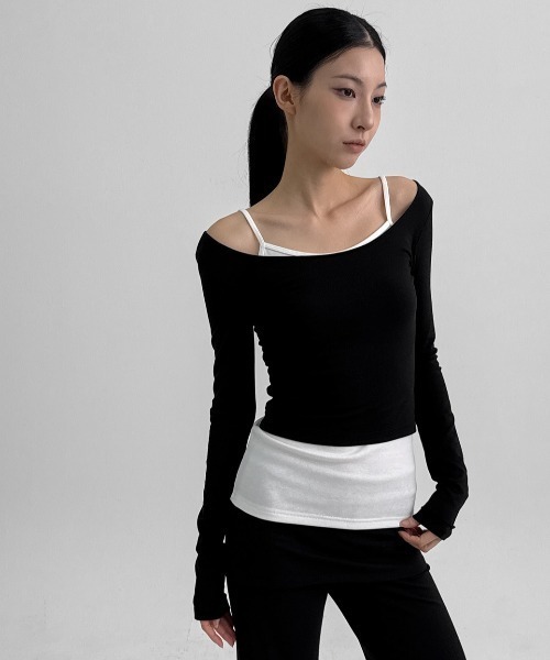 BLACKUP（ブラックアップ）の「[MADE] チコワイドUネック長袖Tシャツ（Tシャツ/カットソー・レディース・チャコール/グレー/ブラック・MEDIUM/SMALL）」の2枚目の写真