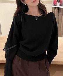 オフショルニット ワンショルダー2way ニットトップス プルオーバー オフィスカジュアル きれいめカジュアル レディース 韓国