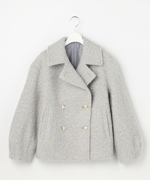 ANY SIS（エニィスィス）の「【2WAY】ブークレーシャギーラメ アウター（ピーコート・レディース・ライトグレー系/アイボリー系・SMALL/LARGE/MEDIUM）」の14枚目の写真