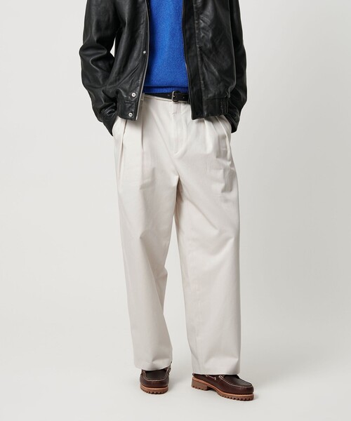 BEAUTY&YOUTH UNITED ARROWS（ビューティーアンドユースユナイテッドアローズ）の「ダルカラー 2プリーツ ワイド チノパンツ NO.11（チノパンツ・メンズ・オリーブ/オフホワイト・S/M/L/XL）」の2枚目の写真