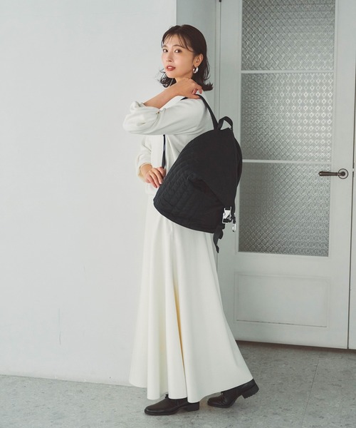 TREASURE TOPKAPI(トレジャートプカピ)の「【TREASURE TOPKAPI】ナイロン キルティング アシンメトリー リュック(バックパック/リュック・レディース・ブラック/グレー・FREE)」の19枚目の写真