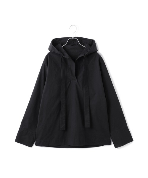 ADAM ET ROPE'(アダムエロペ)の「スキッパーフーディシャツ(シャツ/ブラウス・レディース・ホワイト系その他5/ブラック・FREE)」の11枚目の写真