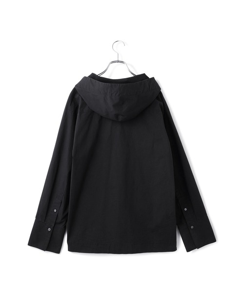 ADAM ET ROPE'(アダムエロペ)の「スキッパーフーディシャツ(シャツ/ブラウス・レディース・ホワイト系その他5/ブラック・FREE)」の12枚目の写真